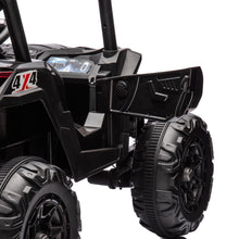 Load image into Gallery viewer, iRerts Black 24V Battery Powered Ride on UTV Cars for Boys Girls, 2 Seater Kids Ride on Toys with Remote Control, Music, LED Light, USB, Bluetooth, Kids Electric Vehicle for Christmas Birthday Gifts