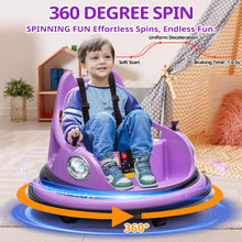 Load image into Gallery viewer, iRerts 12V Bumper Cars for Kids, Bumper Car Ride on with Remote Control, Battery Powered Kids Ride on Toys for 2-5 Year Old Boys Girls, Kids Electric Cars with Bluetooth, Music, LED Light, Purple