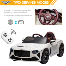 Load image into Gallery viewer, Bentley Mulsanne 12V Ride On Cars with Remote Control, Battery Powered Kids Ride on Toys, Ride On Vehicle with Bluetooth, Music, USB, MP3, Light, Electric Car for Kids Boys Girls Birthday Gift, White