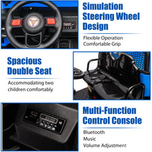 Load image into Gallery viewer, iRerts 2 Seater 24V Ride on Truck with Dump Bed, Battery Powered Ride on Car UTV with Remote Control for Boys Girls, 4WD 6 Wheels Ride on Tractor Toys with Bluetooth, Music, USB/TF Card Slots, Blue