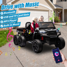 Load image into Gallery viewer, iRerts 2 Seater 24V Ride on Truck with Dump Bed, Battery Powered Ride on Car UTV with Remote Control for Boys Girls, 4WD 6 Wheels Ride on Tractor Toys with Bluetooth, Music, USB/TF Card Slots, Black