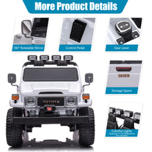 Load image into Gallery viewer, 24V Ride on Cars 2 Seater, Licensed Toyota FJ40 Ride on Toys with Remote Control, Kids Electric Vehicle with Bluetooth, FM Radio, USB, Music, Gifts for 3-6 Years Old Boys Girls, White