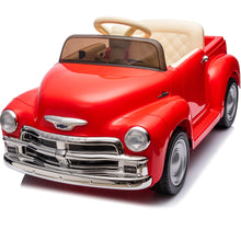 Load image into Gallery viewer, iRerts Red 12V Chevrolet 3100 Powered Ride on Cars with Remote Control, Electric Car for Kids with Bluetooth, Music, USB Port, LED Light, 4 Wheels Kids Ride on Toys for Toddlers Boys Girls 3-6 Ages