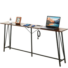 Load image into Gallery viewer, iRerts Console Table Narrow Sofa Table with Metal Frame, 63'' Black Entryway Table with MDF Tabletop, Industrial Hallway Table Sofa Tables Narrow Long for Hallway Living Room Home Office Entrance