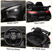 Load image into Gallery viewer, Mercedes Benz Ride on Toys for Kids Boys Girls, 12V Kids Ride on Sports Cars with Remote Control, Battery Powered Electric Cars Vehicle for Kids with LED Headlights, MP3, USB, TF Card Slot, Black