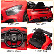 Load image into Gallery viewer, iRerts Red 12V Mercedes Benz Licensed Powered Ride on Cars with Remote Control, Lights, AUX/USB, Music, 4 Wheels Ride on Toys for Toddlers Kids Boys Girls, Kids Electric Cars for 3-5 Years Olds