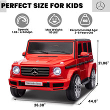 Load image into Gallery viewer, 24V Ride On Cars with Remote Control, Licensed Mercedes Benz G500 Kids Electric Car for Boys Girls Gifts, Battery Powered Ride on Trucks Toys with Bluetooth, MP3, Music, Led Lights, USB, Red