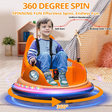 Load image into Gallery viewer, iRerts 12V Bumper Cars for Kids, Bumper Car Ride on with Remote Control, Battery Powered Kids Ride on Toys for 2-5 Year Old Boys Girls, Kids Electric Cars with Bluetooth, Music, LED Light, Orange
