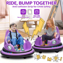 Load image into Gallery viewer, iRerts 12V Bumper Cars for Kids, Bumper Car Ride on with Remote Control, Battery Powered Kids Ride on Toys for 2-5 Year Old Boys Girls, Kids Electric Cars with Bluetooth, Music, LED Light, Purple