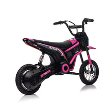 Load image into Gallery viewer, iRerts 24V Ride On Motocross Motorcycle, Kids Electric Dirt Bike for Boys 8-12, Kids Motorcycle with Dual Suspension, MP3 Player, Speeds up to 14.29MPH, Pink