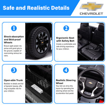 Load image into Gallery viewer, iRerts 12V Battery Powered Ride on Cars with Remote Control, Licensed Chevrolet Silverado 2 Seater Kids Electric Cars for 2-6 Ages Kids Gifts, Ride On Toy with Music, MP3/USB/AUX Port, LED Light, Blue