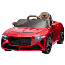 Load image into Gallery viewer, Kids Electric Car for Boys Girls Gift, Licensed Bentley Mulsanne 12V Ride On Cars with Remote Control, Battery Powered Ride On Toys with Bluetooth, USB, MP3, LED Light, Red