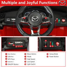 Load image into Gallery viewer, iRerts Red 12V MAZDA MX-5 RF Ride on Cars with Remote Control, Electric Cars for Kids Boys Girls 3-6 Ages Gifts, Battery Powered Kids Ride on Toys with Music, Bluetooth, USB, MP3, LED Lights