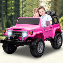 Load image into Gallery viewer, 24V Ride on Cars 2 Seater, Licensed Toyota FJ40 Ride on Toys with Remote Control, Kids Electric Vehicle with Bluetooth, FM Radio, USB, Music, Gifts for 3-6 Years Old Boys Girls, Pink