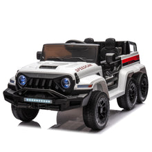 Load image into Gallery viewer, iRerts White 24V Battery Powered Ride on Cars with Remote Control, Ride on Pickup Trucks with Rocking Chair Mode, Parental Rear Seat, Music, USB/MP3 Port, Electric Cars for Kids Boys Girls 2-6 Ages