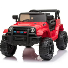 Load image into Gallery viewer, iRerts Black Kids 12V Ride on Truck with Remote Control for 2- 4 Years Old, Horn, LED Lights, MP3 Player, Radio, USB Port, Spring Suspension