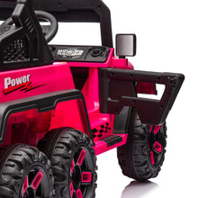 Load image into Gallery viewer, iRerts 24V Ride on PickUp Truck with Remote Control, 4WD Battery Powered Ride on Car with Bluetooth Music, USB/AUX Port, Rear Storage Box, LED Lights, Ride on Toys for Kids Boys Girls Gift, Pink
