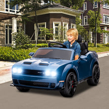 Load image into Gallery viewer, 12v Ride on Cars with Remote Control, Licensed Dodge Challenger Battery Powered Kids Electric Car, Ride on Toys for Kids Boys Girls 3-5 Ages Gift with Bluetooth, Music, USB/MP3 Port, LED Light, Blue