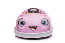 Load image into Gallery viewer, 12V Bumper Car for Toddlers, iRerts Kids Bumper Car with Remote Control, Rocking Horse Mode, Push Rod, Dinner Plate, USB Bluetooth Music, Electric Toddler Ride On Toys for Kids Ages 1-6 Years, Pink