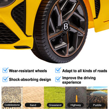 Load image into Gallery viewer, 12V Ride On Car with Remote Control, Licensed Bentley Mulsanne Kids Electric Car with Bluetooth, Music, USB, MP3, LED Light, Battery Powered Electric Ride On Vehicle for Boy Girl Birthday Gift, Yellow