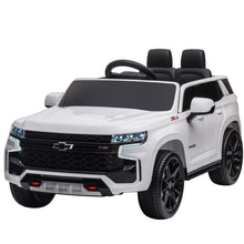 Load image into Gallery viewer, iRerts 12V Battery Powered Ride on Cars with Remote Control, Licensed Chevrolet Tahoe Kids Electric Cars for 3-6 Ages Kids Gift, Ride On Toy with Bluetooth, Music, MP3/USB/AUX Port, LED Light, White