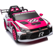 Load image into Gallery viewer, iRerts Pink 12V Powered Ride on Cars with Remote Control, 4 Wheeler Electric Car Vehicle for Kids Boys Girls 3-6 Years Old, Kids Ride on Toy with Swaying, Bluetooth, Music, USB/AUX Port, LED Light