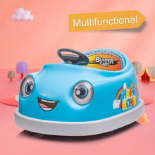 Load image into Gallery viewer, 12V Bumper Car for Toddlers, iRerts Kids Bumper Car with Remote Control, Rocking Horse Mode, Push Rod, Dinner Plate, USB Bluetooth Music, Electric Toddler Ride On Toys for Kids Ages 1-6 Years, Blue