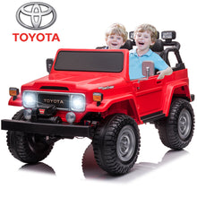 Load image into Gallery viewer, 2 Seater 24v Ride on Trucks, Toyota FJ40 Ride on Car with Remote Control, Battery Powered Ride on Toys with Bluetooth, FM Radio, USB Port and Music, Electric Cars for Kids Boys Girls Gift, Red