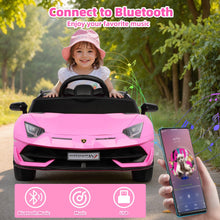 Load image into Gallery viewer, iRerts Pink 24V Lamborghini Xago Battery Powered Ride On Cars with Remote Control for Boys Girls Gifts, Kids Ride on Toys with Bluetooth, Music, MP3, USB, LED lights