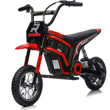 Load image into Gallery viewer, iRerts 24V Ride On Motocross Motorcycle, Kids Electric Dirt Bike for Boys 8-12, Kids Motorcycle with Dual Suspension, MP3 Player, Speeds up to 14.29MPH, Red