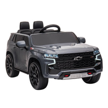 Load image into Gallery viewer, iRerts 12V Battery Powered Ride on Cars with Remote Control, Licensed Chevrolet Tahoe Kids Electric Cars for 3-6 Ages Kids Gift, Ride On Toy with Bluetooth, Music, MP3/USB/AUX Port, LED Light, Gray