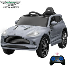 Load image into Gallery viewer, iRerts Ride on Cars, 12V Licensed Aston Martin Battery Powered Ride on Toys with Remote Control, MP3 Player, LED Headlights, Safety Belt, 4 Wheeler, Electric Car for Kids 3-5 Boys Girls, Gray