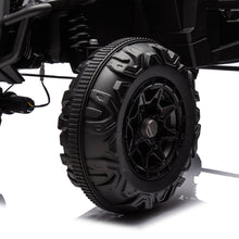 Load image into Gallery viewer, iRerts Black 24V Battery Powered Ride on UTV Cars for Boys Girls, 2 Seater Kids Ride on Toys with Remote Control, Music, LED Light, USB, Bluetooth, Kids Electric Vehicle for Christmas Birthday Gifts