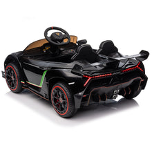 Load image into Gallery viewer, iRerts 12V Ride on Sports Cars with Remote Control, Lamborghini Poison Kids Ride on Vehicles Toys for Boys Girls 3-5 Years Old Gifts, Battery Powered Kids Electric Cars with Music, LED Light, Black