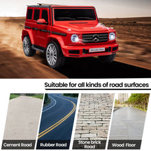Load image into Gallery viewer, 24V Ride On Cars with Remote Control, Licensed Mercedes Benz G500 Kids Electric Car for Boys Girls Gifts, Battery Powered Ride on Trucks Toys with Bluetooth, MP3, Music, Led Lights, USB, Red