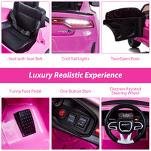 Load image into Gallery viewer, Kids Electric Cars With Remote Control, Licensed Dodge Charger 12V Ride on Cars for Boys Girls, Battery Powered Ride on Toys with Bluetooth, USB, MP3, 4 Wheel Suspension, Pink
