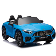 Load image into Gallery viewer, 24V Ride on Cars with Remote Control, Mercedes-Benz SL63 Ride on Toys with Bluetooth Music, LED Light, 4 Wheels Suspension, Battery Powered Electric Car for Kids Boys Girls 3-8 Years Old Gifts, Blue
