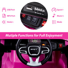 Load image into Gallery viewer, Kids Electric Cars With Remote Control, Licensed Dodge Charger 12V Ride on Cars for Boys Girls, Battery Powered Ride on Toys with Bluetooth, USB, MP3, 4 Wheel Suspension, Pink