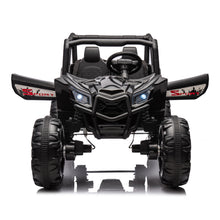 Load image into Gallery viewer, iRerts Black 24V Battery Powered Ride on UTV Cars for Boys Girls, 2 Seater Kids Ride on Toys with Remote Control, Music, LED Light, USB, Bluetooth, Kids Electric Vehicle for Christmas Birthday Gifts