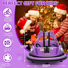 Load image into Gallery viewer, iRerts 12V Bumper Cars for Kids, Bumper Car Ride on with Remote Control, Battery Powered Kids Ride on Toys for 2-5 Year Old Boys Girls, Kids Electric Cars with Bluetooth, Music, LED Light, Purple