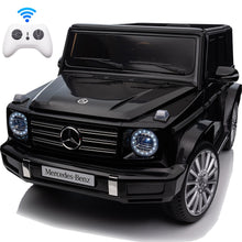 Load image into Gallery viewer, 24V Ride On Cars with Remote Control, Licensed Mercedes Benz G500 Kids Electric Car for Boys Girls Gifts, Battery Powered Ride on Trucks Toys with Bluetooth, MP3, Music, Led Lights, USB, Black
