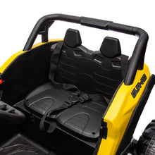 Load image into Gallery viewer, iRerts Yellow 12V Battery Powered Ride on UTV Cars for Boys Girls, Kids Ride on Toys with Remote Control, Music, LED Light, USB, Bluetooth, 4 Wheels Kids Electric Vehicle for Christmas Birthday Gifts