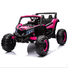 Load image into Gallery viewer, iRerts Pink 12V Battery Powered Ride on UTV Cars for Boys Girls, Kids Ride on Toys with Remote Control, Music, LED Light, USB, Bluetooth, 4 Wheels Kids Electric Vehicle for Christmas Birthday Gifts