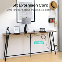 Load image into Gallery viewer, iRerts Entryway Table, Narrow Console Table Hallway Table with Metal Frame and MDF Tabletop, Industrial Long Entrance Sofa Table Foyer Tables for Entryway Hallway Living Room Home Office, Black