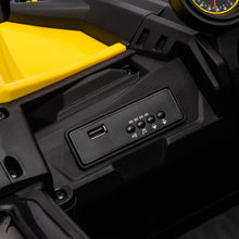 Load image into Gallery viewer, iRerts Yellow 12V Battery Powered Ride on UTV Cars for Boys Girls, Kids Ride on Toys with Remote Control, Music, LED Light, USB, Bluetooth, 4 Wheels Kids Electric Vehicle for Christmas Birthday Gifts