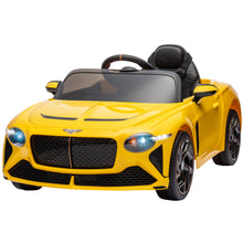 Load image into Gallery viewer, Kids Electric Car for Boys Girls Gift, Licensed Bentley Mulsanne 12V Ride On Cars with Remote Control, Battery Powered Ride On Toys with Bluetooth, USB, MP3, LED Light, Yellow