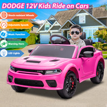 Load image into Gallery viewer, Kids Electric Cars With Remote Control, Licensed Dodge Charger 12V Ride on Cars for Boys Girls, Battery Powered Ride on Toys with Bluetooth, USB, MP3, 4 Wheel Suspension, Pink