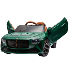 Load image into Gallery viewer, Ride on Car for Boys Girls, Bentley Mulsanne 12V Kids Electric Car Vehicle with Remote Control, Battery Powered Ride on Toys with Bluetooth, USB/MP3, LED Light, 3-6 Ages Kid Birthday Gift, Green