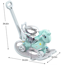 Load image into Gallery viewer, 4 in 1 Baby Rocking Horse, Toddler Push Car Baby Rocking Toy for Toddlers 1-3 Years Old, Ride on Toy with Detachable Balance Board and Footrest, Balance Bike with Push Handle, 1 Year Old Birthday Gift