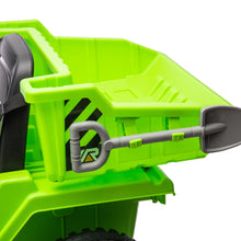 Load image into Gallery viewer, iRerts Ride on Dump Truck for Boys, 12V Ride on Car with Remote Control, 4 Wheel Construction Vehicles with Electric Dump Bed and Shovel, Powered Ride on Toys with Bluetooth, Music, USB Port, Green